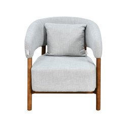 كرسي مفرد فخم قماش بهيكل خشبي مودرن