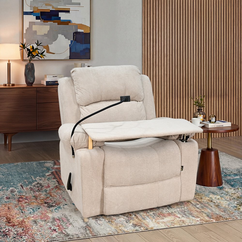 كرسي استرخاء مودرن هزار دوار بحامل جوال مع طاولة بيج