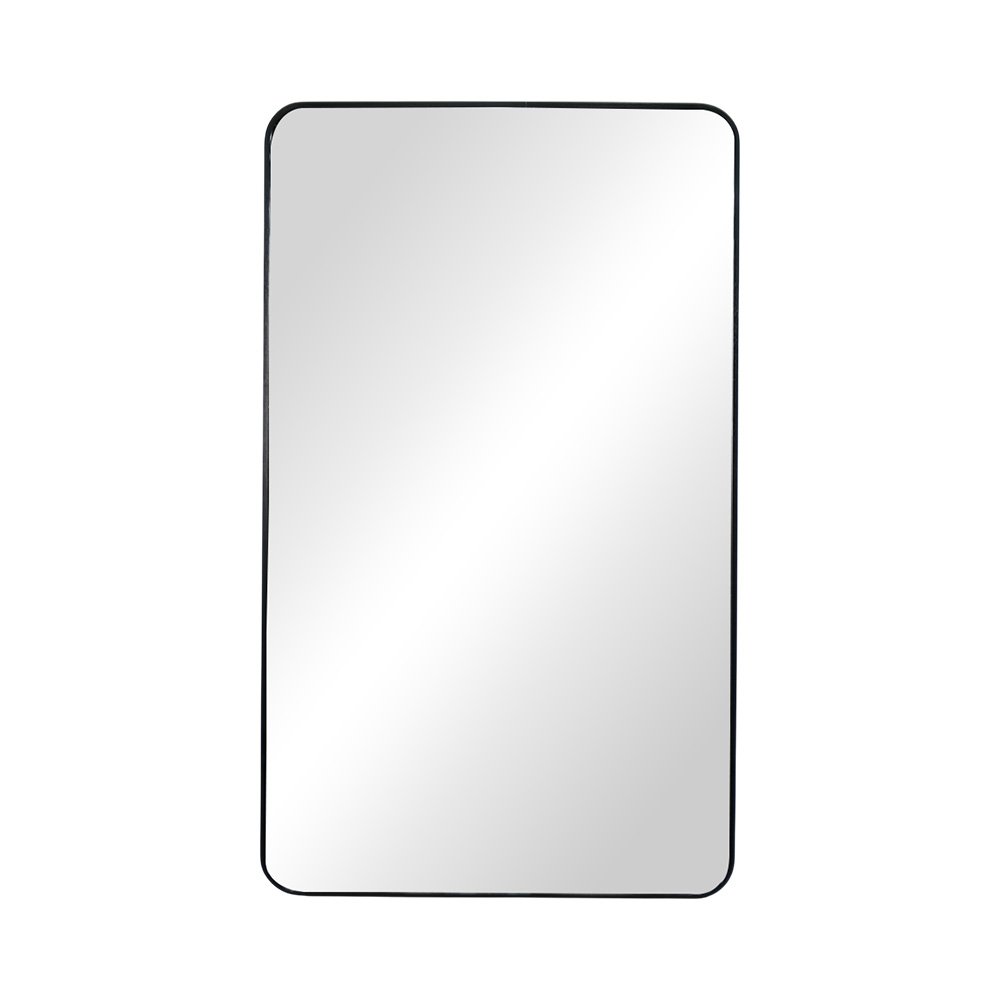 مرآة ديكور حائط بإطار أسود 100×60 سم