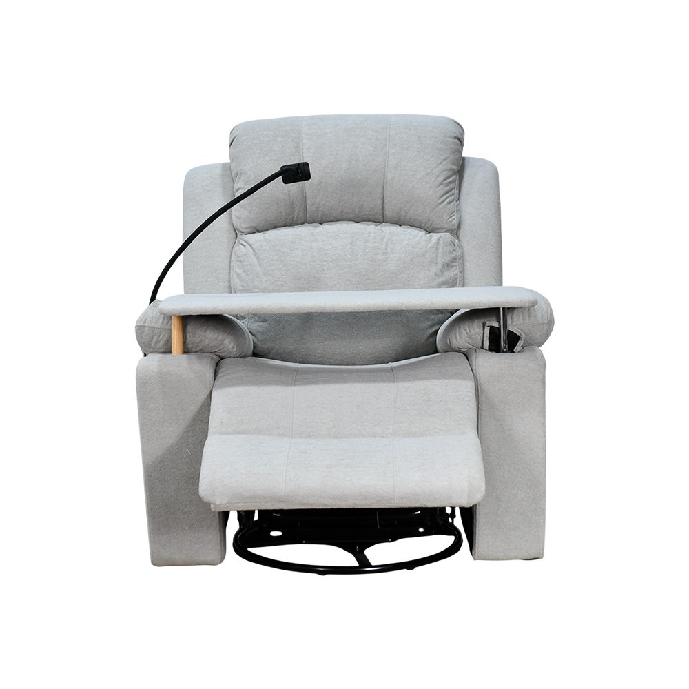 كرسي استرخاء مودرن هزار دوار بحامل جوال مع طاولة رمادي