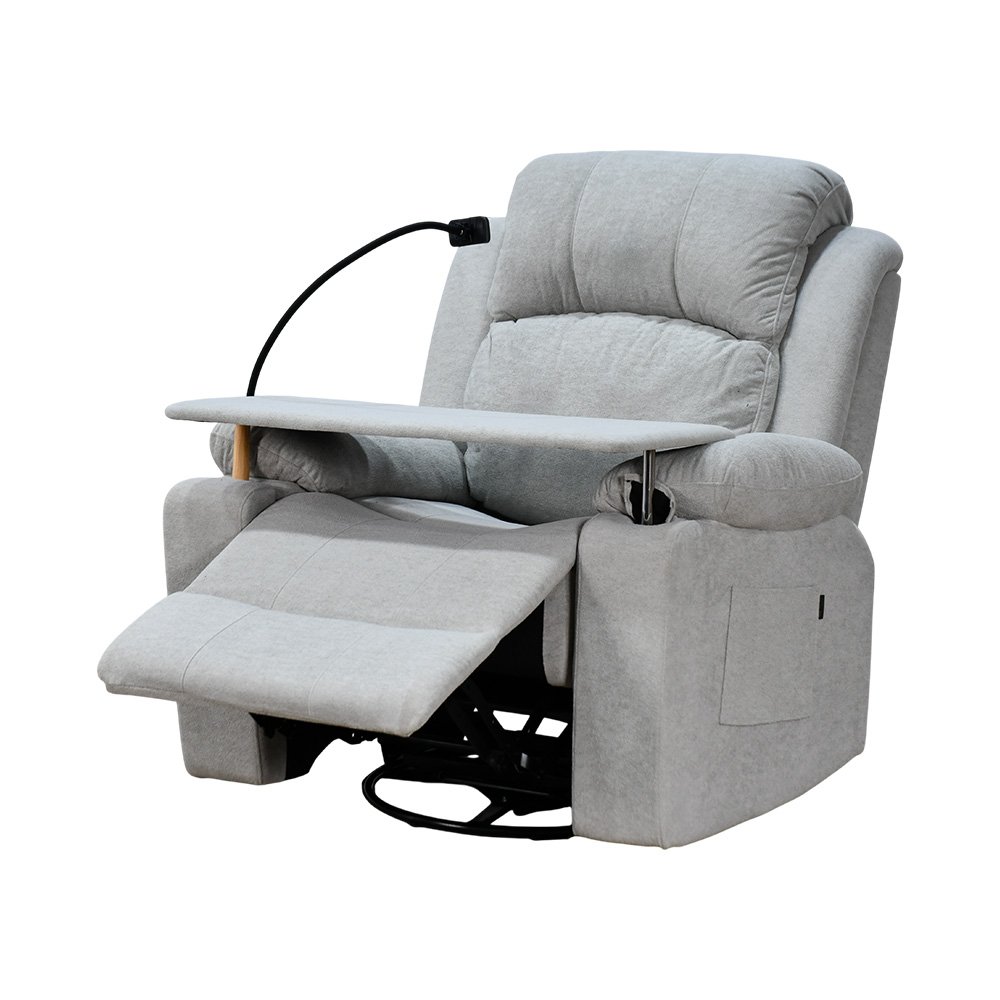 كرسي استرخاء مودرن هزار دوار بحامل جوال مع طاولة رمادي