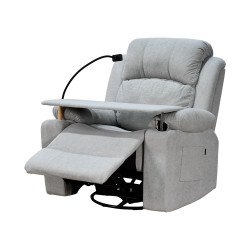 كرسي استرخاء مودرن هزار دوار بحامل جوال مع طاولة رمادي