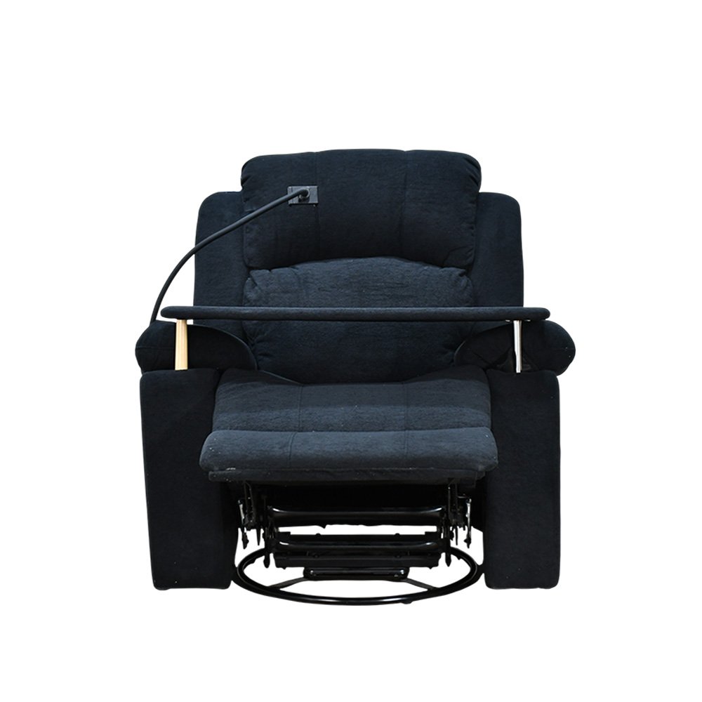 كرسي استرخاء مودرن هزار دوار بحامل جوال مع طاولة أسود