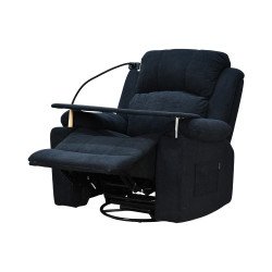 كرسي استرخاء مودرن هزار دوار بحامل جوال مع طاولة أسود