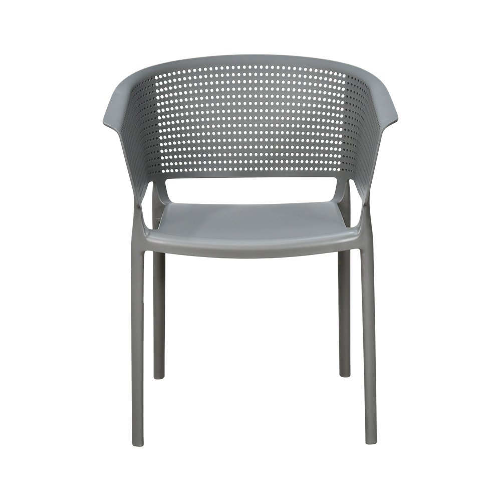 كرسي مفرد خارجي بلاستيك عملي رمادي