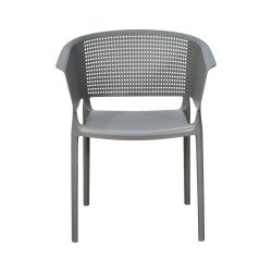 كرسي مفرد خارجي بلاستيك عملي رمادي