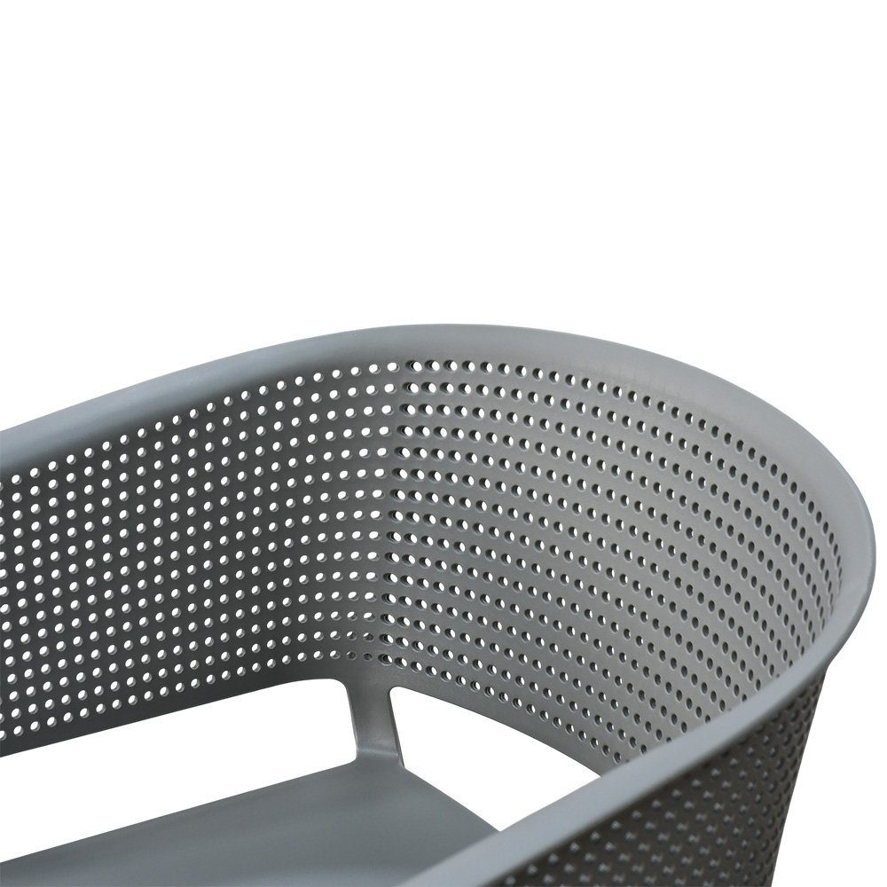 كرسي مفرد خارجي بلاستيك عملي رمادي