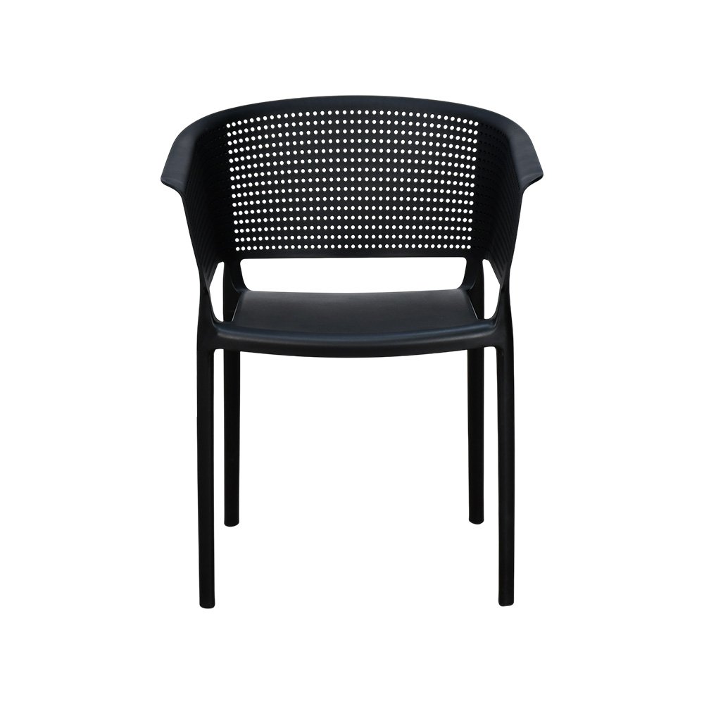 كرسي مفرد خارجي بلاستيك عملي أسود