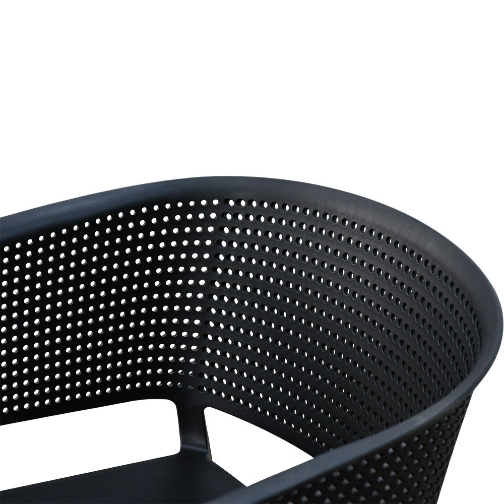 كرسي مفرد خارجي بلاستيك عملي أسود