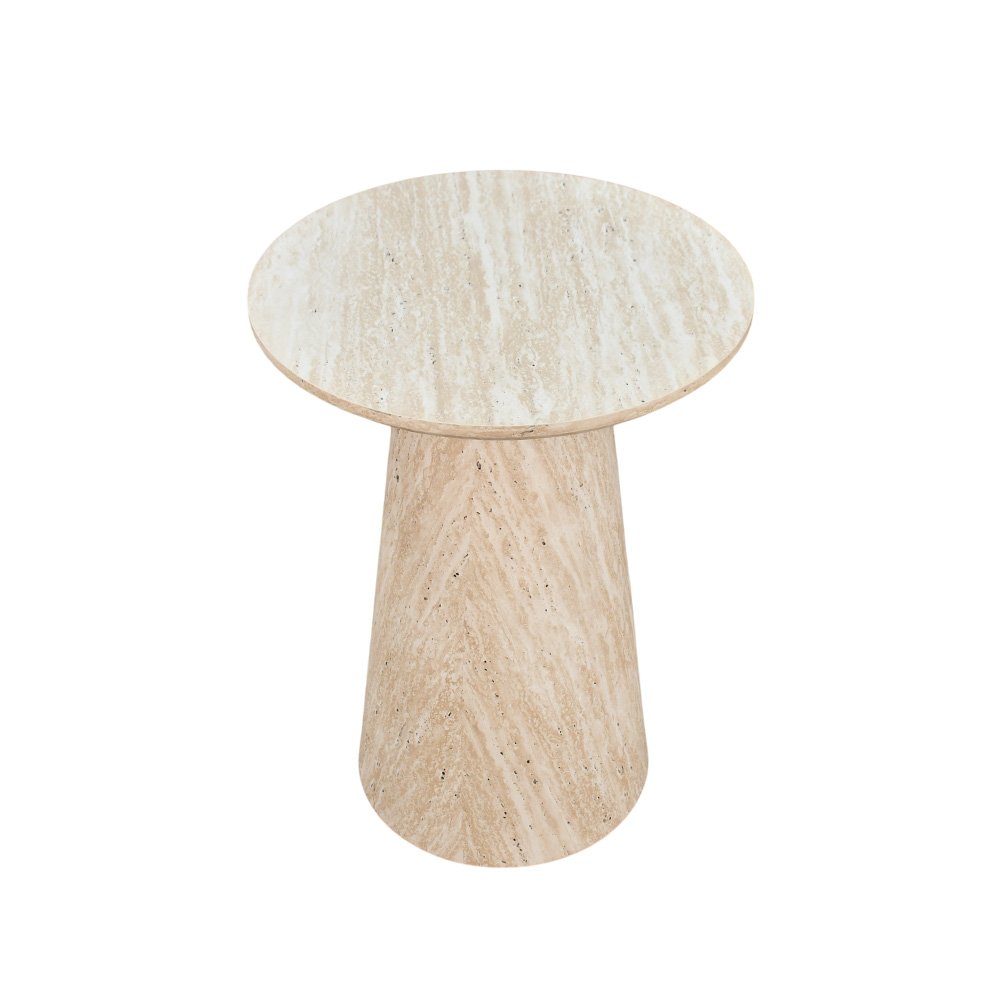 طقم طاولات خدمة 5 قطع خشبي بيج