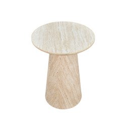 طقم طاولات خدمة 5 قطع خشبي بيج