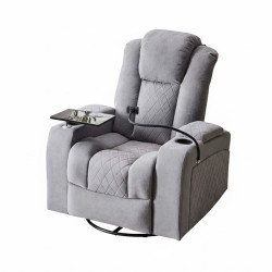 كرسي استرخاء هزار دوار بحامل جوال مع رف طاولة رمادي