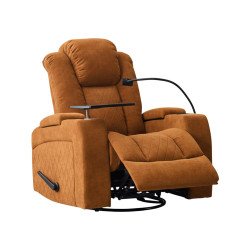 كرسي استرخاء هزار دوار بحامل جوال مع رف طاولة برتقالي كرسي استرخاء هزار دوار بحامل جوال مع رف طاولة برتقالي