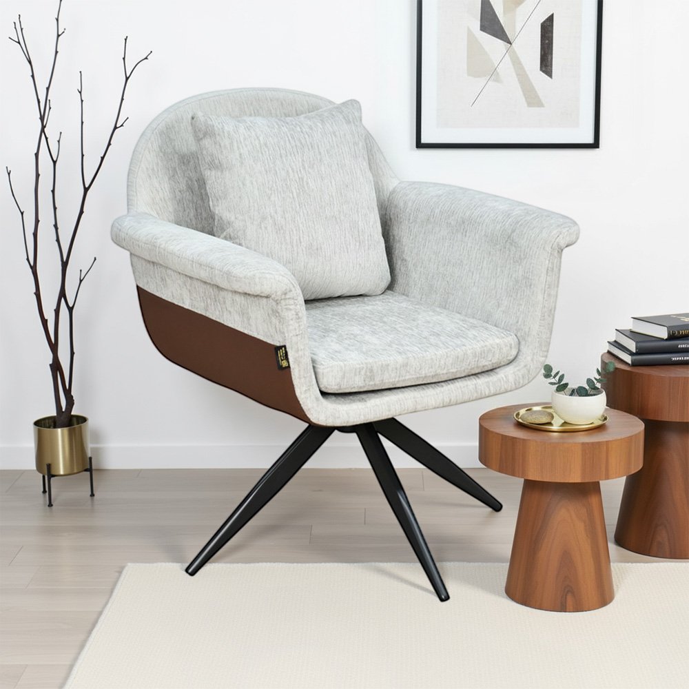 كرسي مفرد مودرن قماشي بقاعدة معدنية كرسي مفرد مودرن قماشي بقاعدة معدنية