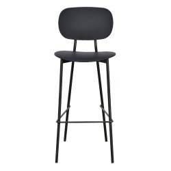 كرسي بار بلاسيتك بأرجل معدنية أسود