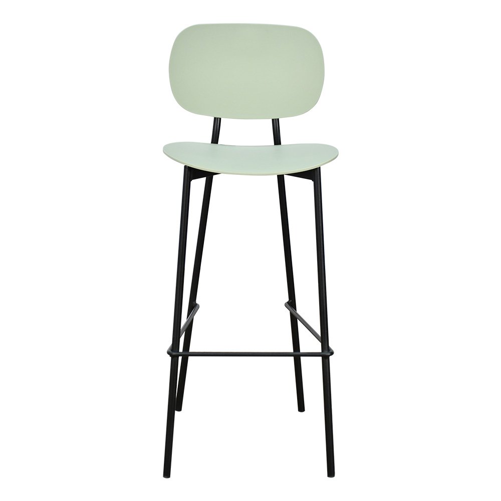 كرسي بار بلاسيتك بأرجل معدنية مينت جرين