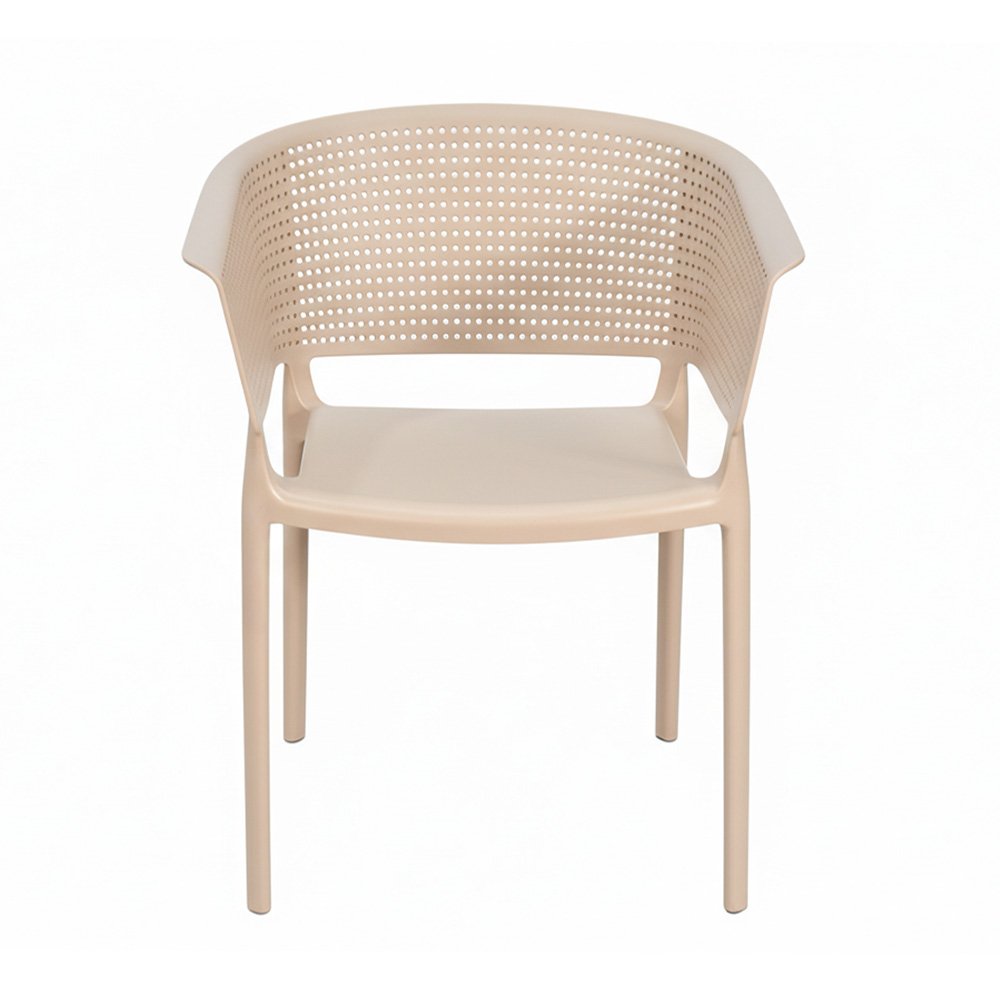 كرسي مفرد خارجي بلاستيك عملي بيج كرسي مفرد خارجي بلاستيك عملي بيج
