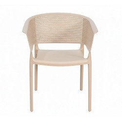 كرسي مفرد خارجي بلاستيك عملي بيج كرسي مفرد خارجي بلاستيك عملي بيج