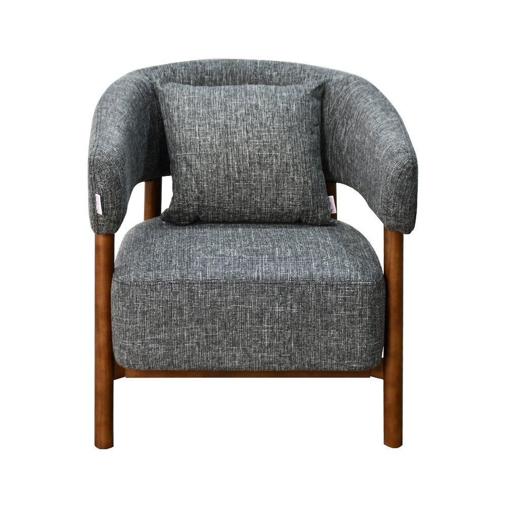 كرسي مفرد فخم قماش بهيكل خشبي مودرن