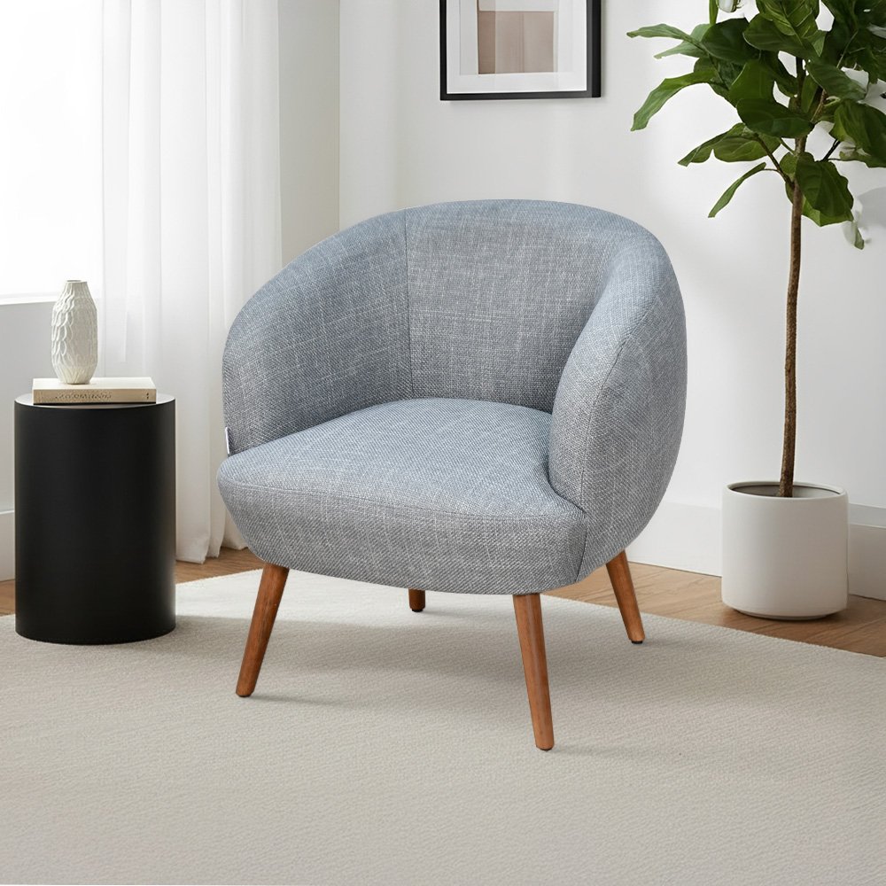 كرسي مفرد فخم قماش بأرجل خشب مودرن رمادي غامق كرسي مفرد فخم قماش بأرجل خشب مودرن رمادي غامق