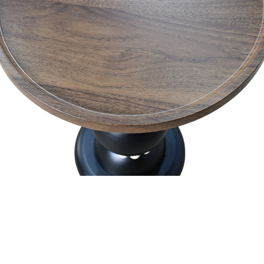 طاولة خدمة مفردة خشب بقاعدة معدنية بني طاولة خدمة مفردة خشب بقاعدة معدنية بني