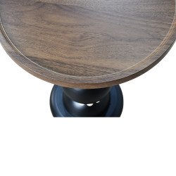 طاولة خدمة مفردة خشب بقاعدة معدنية بني