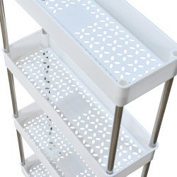 وحدة رفوف تخزين متحركة 4 أدوار أبيض وحدة رفوف تخزين متحركة 4 أدوار أبيض