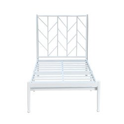 هيكل سرير معدني أبيض 90×190 سم هيكل سرير معدني أبيض 90×190 سم