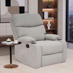 كرسي استرخاء هزاز دوار قماشي عصري رمادي