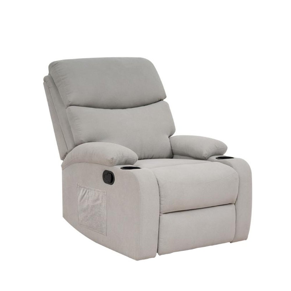 كرسي استرخاء هزاز دوار قماشي عصري رمادي