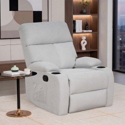 كرسي استرخاء هزاز دوار قماشي عصري رمادي