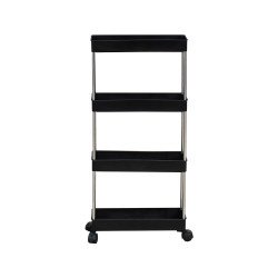 وحدة رفوف تخزين متحركة 4 أدوار أسود وحدة رفوف تخزين متحركة 4 أدوار أسود