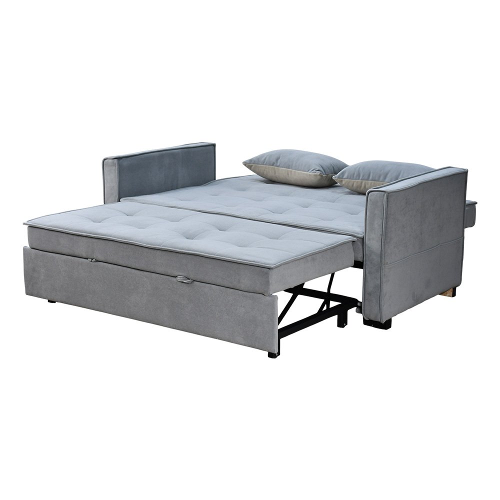 كنبة فاخرة قابلة للتعديل الي سرير مودرن رمادي