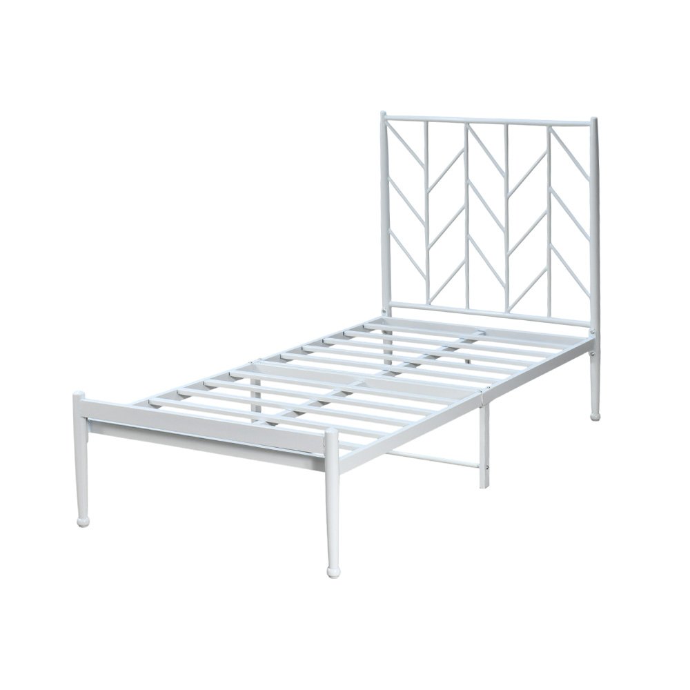 هيكل سرير معدني أبيض 90×190 سم هيكل سرير معدني أبيض 90×190 سم