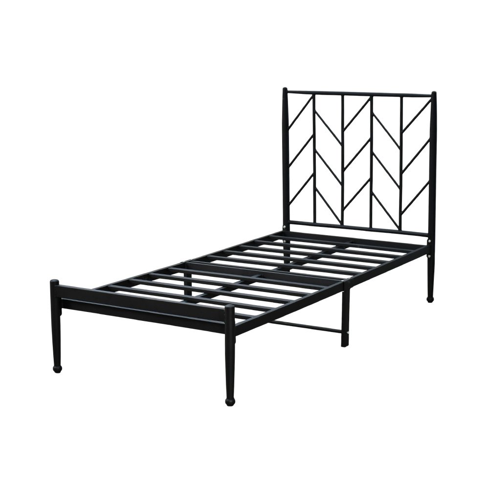 هيكل سرير معدني أسود 90×190 سم هيكل سرير معدني أسود 90×190 سم