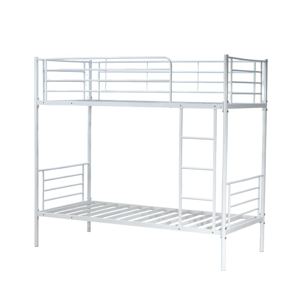 هيكل سرير دورين معدني أبيض 90×190 سم هيكل سرير دورين معدني أبيض 90×190 سم