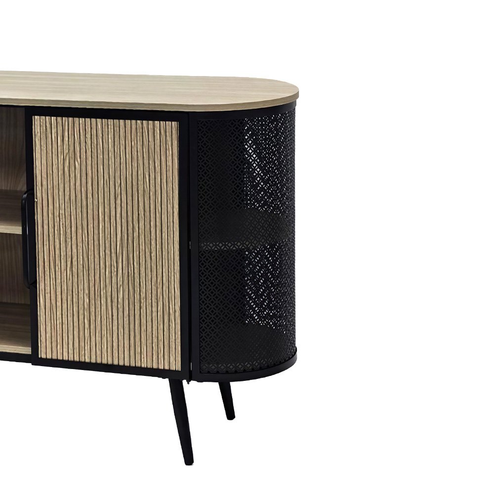 دولاب بوفيه صالة خشبي بهيكل معدني 160 سم