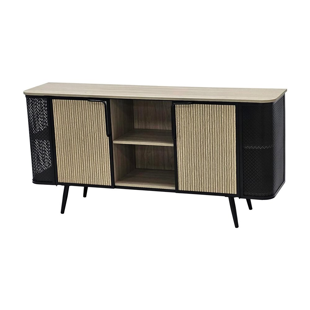 دولاب بوفيه صالة خشبي بهيكل معدني 160 سم