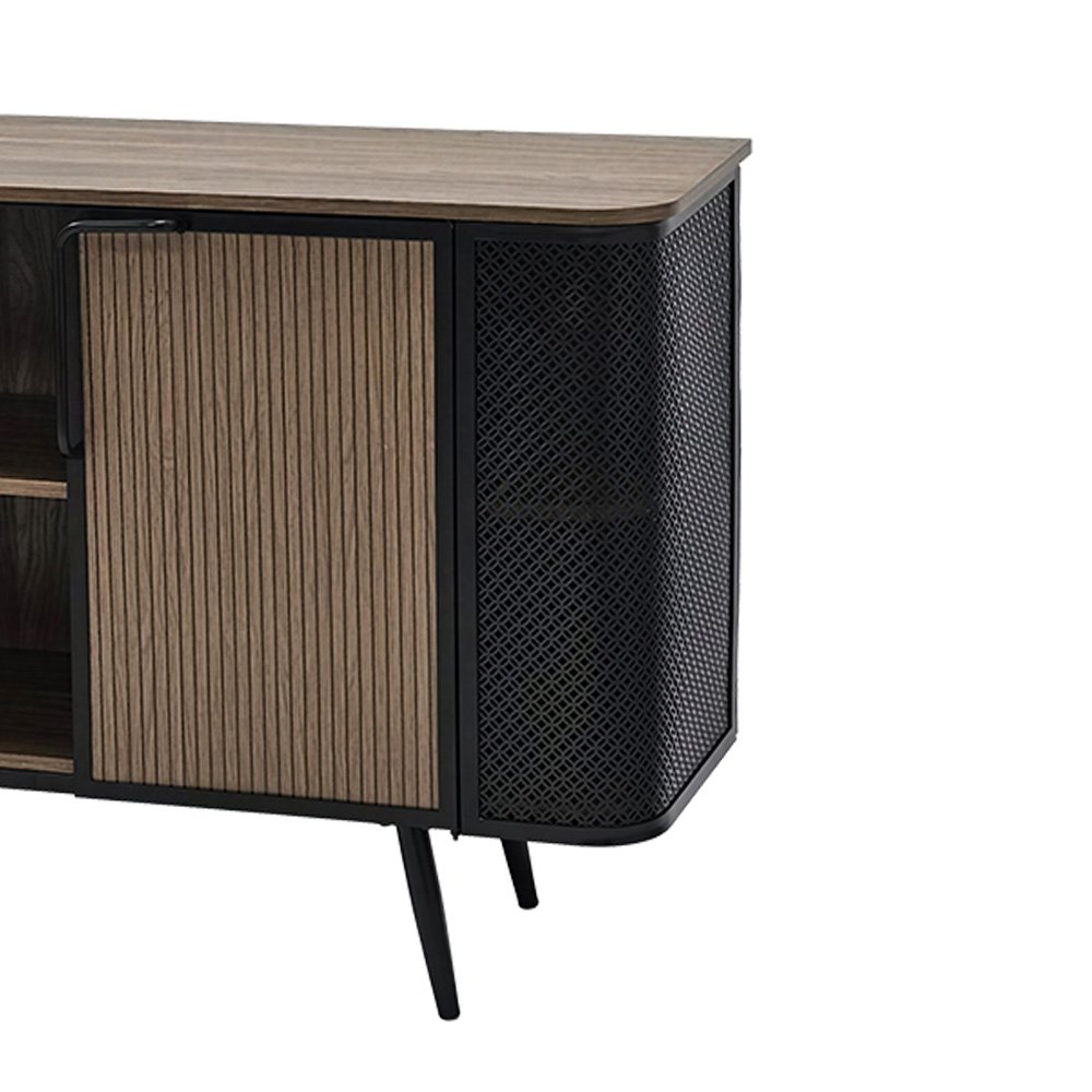 دولاب بوفيه صالة خشبي بهيكل معدني 160 سم