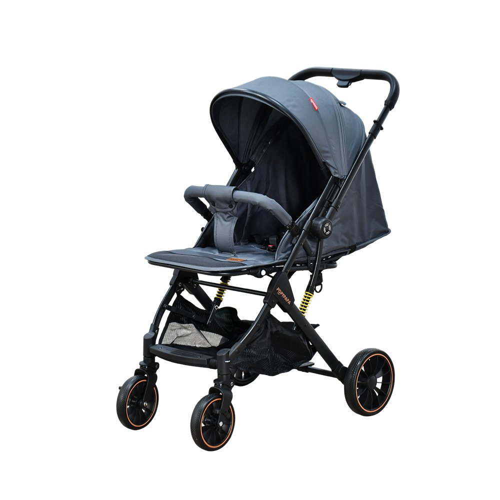 عربة أطفال قابلة للطي قماش بهيكل معدني رمادي غامق عربة أطفال قابلة للطي قماش بهيكل معدني رمادي غامق