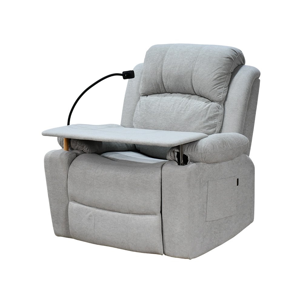 كرسي استرخاء مودرن هزار دوار بحامل جوال مع طاولة رمادي