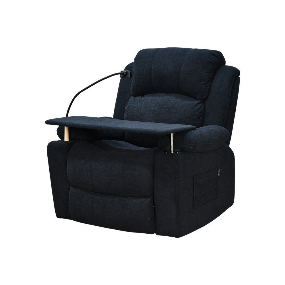 كرسي استرخاء مودرن هزار دوار بحامل جوال مع طاولة أسود