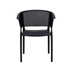 كرسي مفرد خارجي بلاستيك عملي أسود