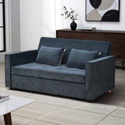 كنبة فاخرة قابلة للتعديل الي سرير مودرن رمادي غامق