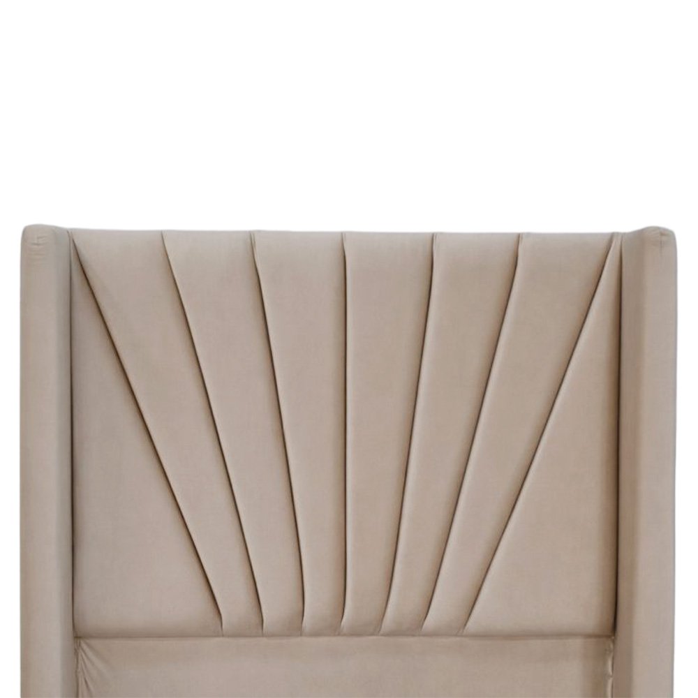 سرير خشبي بتنجيد مخملي فاخر 90×190 سم