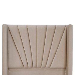 سرير خشبي بتنجيد مخملي فاخر 90×190 سم