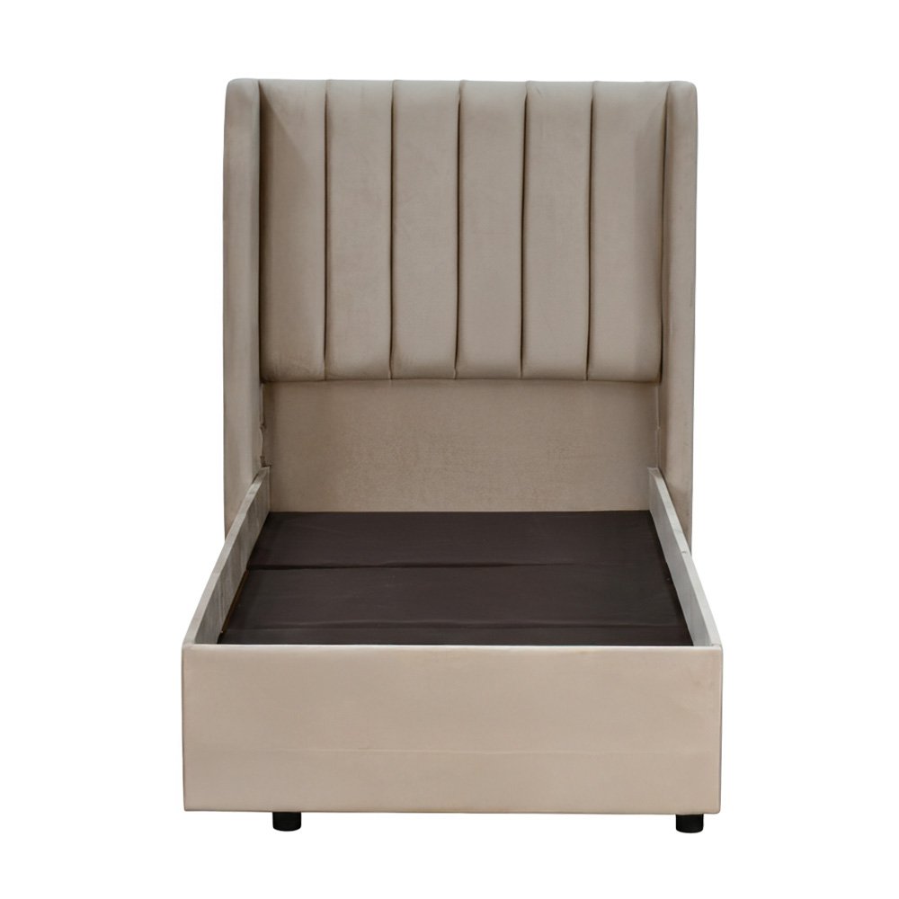 سرير خشبي بتنجيد مخملي فاخر 90×190 سم