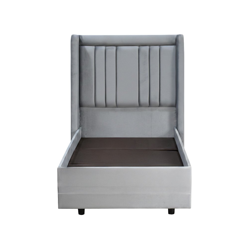 سرير خشبي بتنجيد مخملي فاخر 90×190 سم