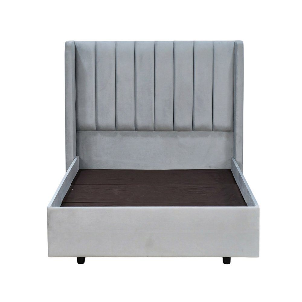 سرير خشبي بتنجيد مخملي فاخر 120×200 سم