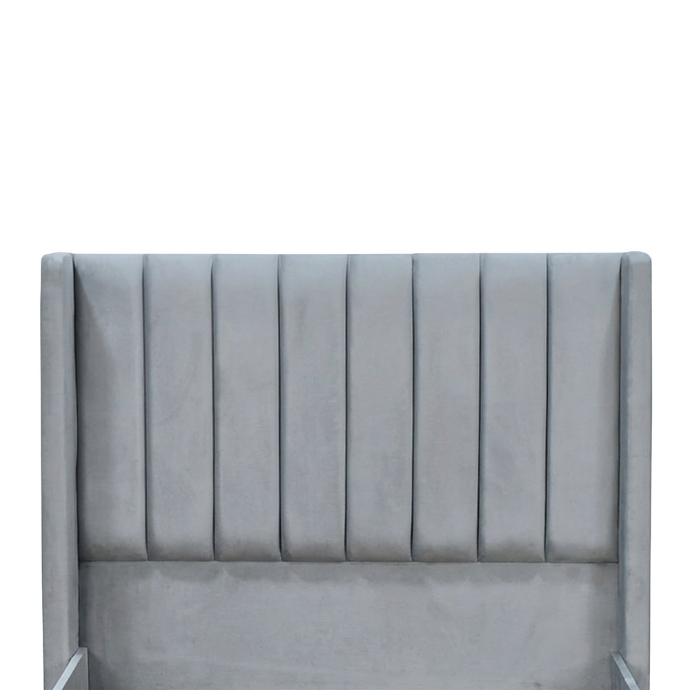 سرير خشبي بتنجيد مخملي فاخر 120×200 سم